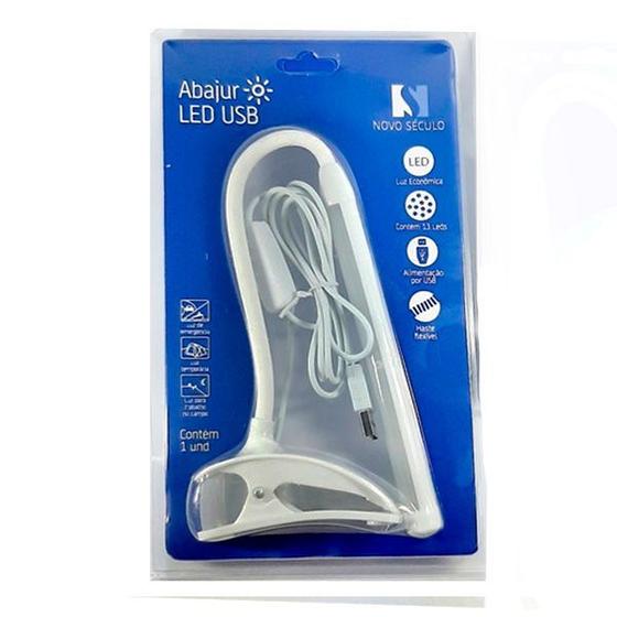 Imagem de Luminária USB Luz Led Flexível C/ Prendedor Para Mesa