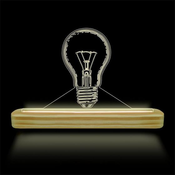 Imagem de Luminárias de Mesa abajur de Acrílico com iluminação em LED 3D Criativas