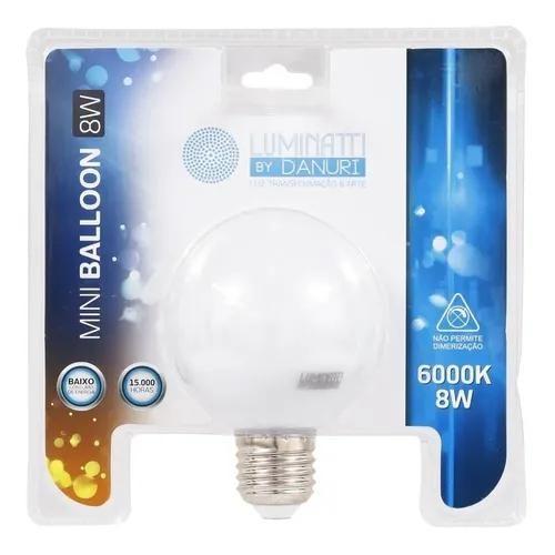 Imagem de LUMINATTI - Lâmpada LED Globo Mini Balloon 8W E27 6000K Bivolt Branco Frio