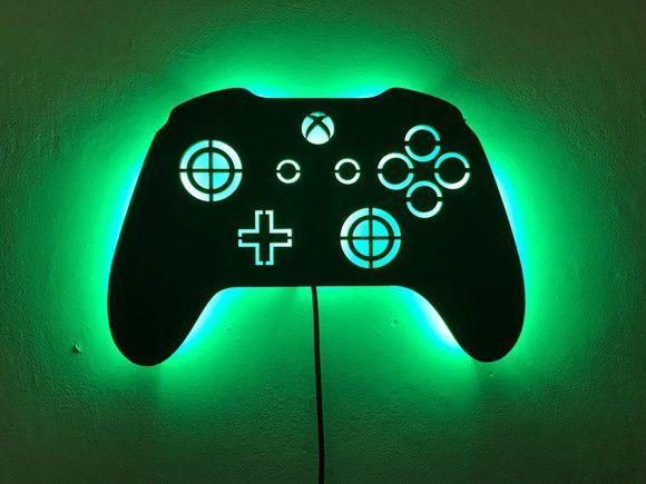 Imagem de Luminoso De Parede Controle Vídeo Game LED MDF