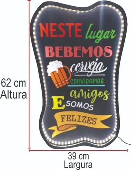 Imagem de Luminoso Led Letreiro Bar Cerveja Display Placa Neste Lugar