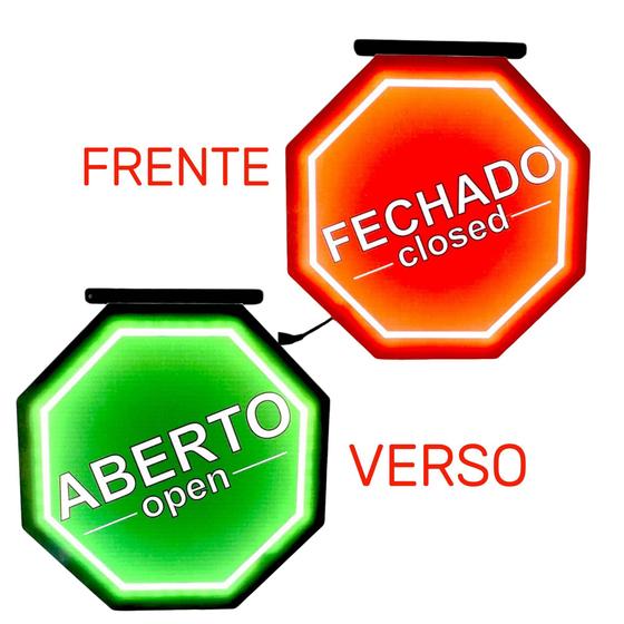 Imagem de Luminoso Led Letreiro Display Placa Led Aberto Fechado Mdf