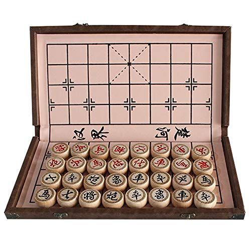 Imagem de Luoyer 15 polegadas Conjunto de xadrez chinês com PU Couro Foldable Board Xiangqi Portable Chinese Chess Game Set Estratégia Xiang Qi Jogos de tabuleiro para 2 jogadores para crianças adultos Família