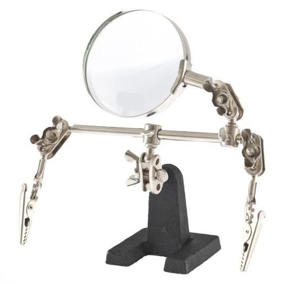 Imagem de Lupa com garras e suporte para ferro de solda - Sparta
