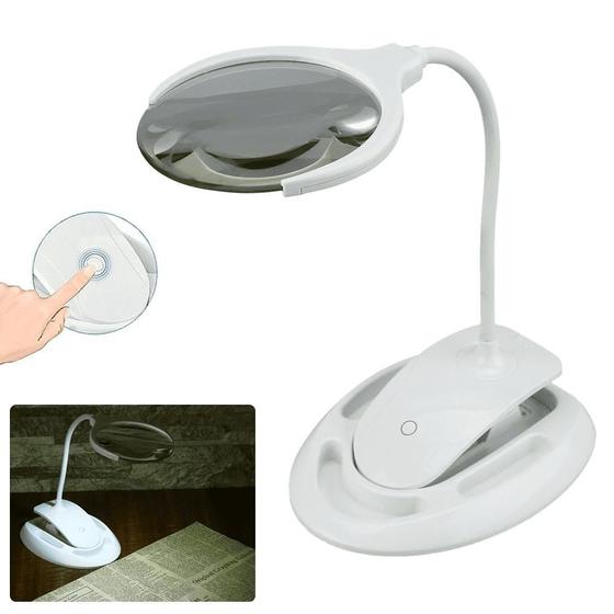 Imagem de Lupa Com Luminária Mesa Estética 6 Leds Portátil E Ajustável XM60203