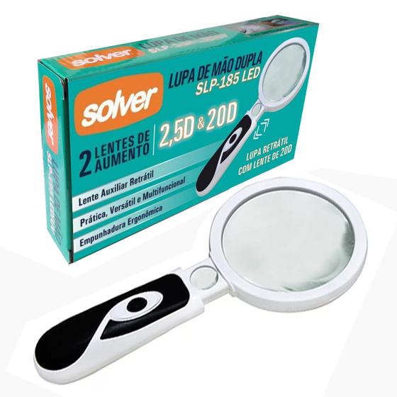 Lupa de mão dupla SLP-185 LED Menor preço em Lupa de mão dupla SLP-185 LED