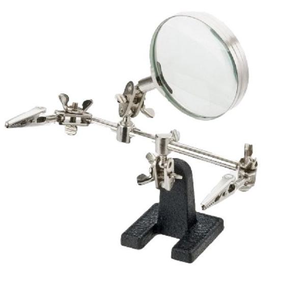 Imagem de Lupa De Mesa 4x Com Garras Jacaré E Suporte Rotação 360Tozz TZLP8