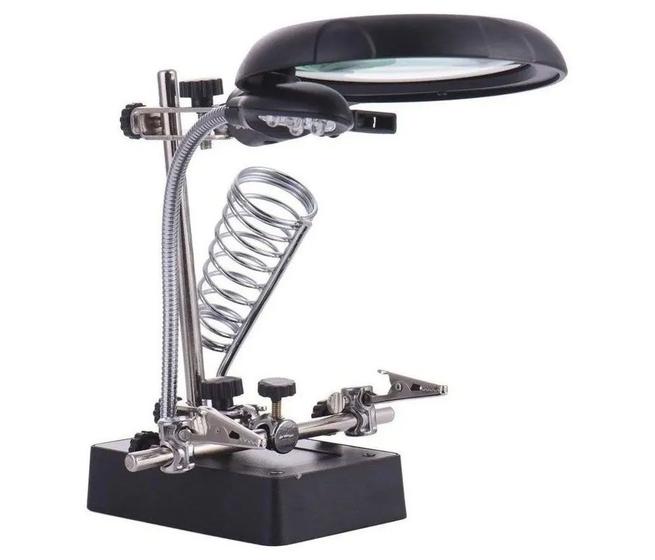 Imagem de Lupa De Mesa E Bancada Com Luminária E Clip com fonte