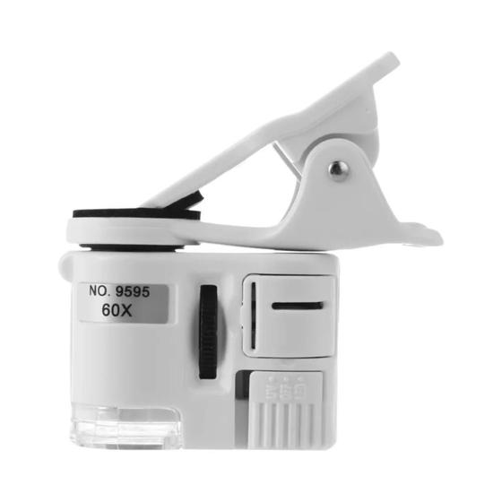 Imagem de Lupa De Microscópio Universal Para Celular LED 60X Lente Macro Com Clipe De Micro Câmera Zoom Óptico