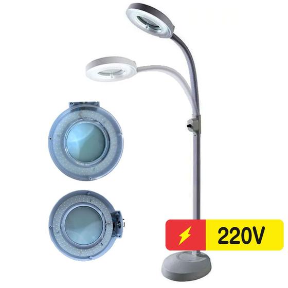 Imagem de Lupa Luminária de 120 Leds com Tripé Flexível Estética 220V GT725-2 - Lorben