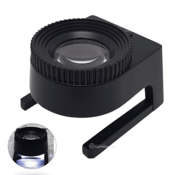Imagem de Lupa Para Joalheiro 3 LEDs Leitura Mapas Com Régua 20x Com Bolsa- TH9006