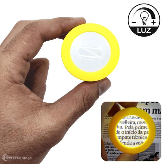 Imagem de Lupa Portátil Com Luz LED Ampliação 5x Ideal Para Detecção De Selos, Notas E Leitura - Amarelo 57088