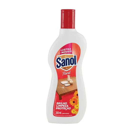 Imagem de Lustra Móveis Sanol Floral Brilho Limpeza Proteção 200ml