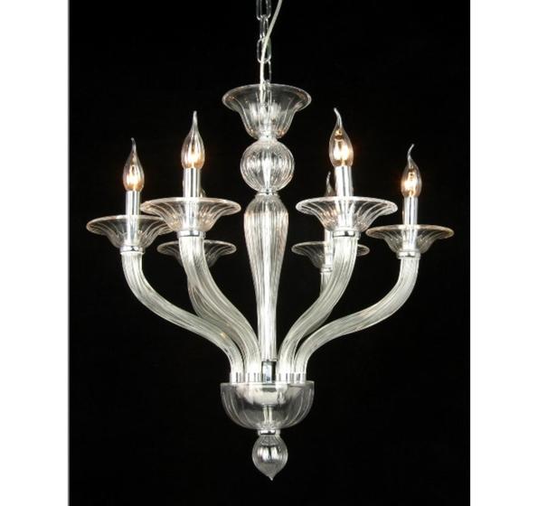 Lustre 06 Braços Cristal Branco Alta Decoração Formosa - LUXdécor Casa e Jardim Imagem de Lustre 06 Braços Cristal Branco Alta Decoração Formosa