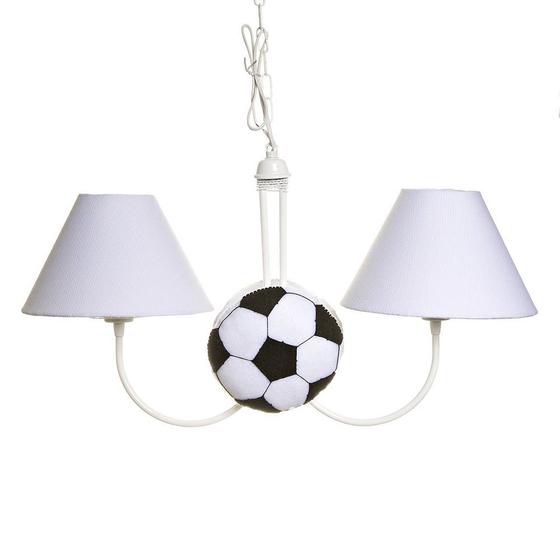 Imagem de Lustre 2L Simples Com 2 Bolas De Futebol Bebê Infantil