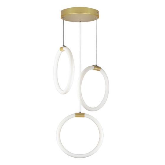 Imagem de Lustre 3 pendentes Circular AURA 25cm - OURO - LED 45w 3000k