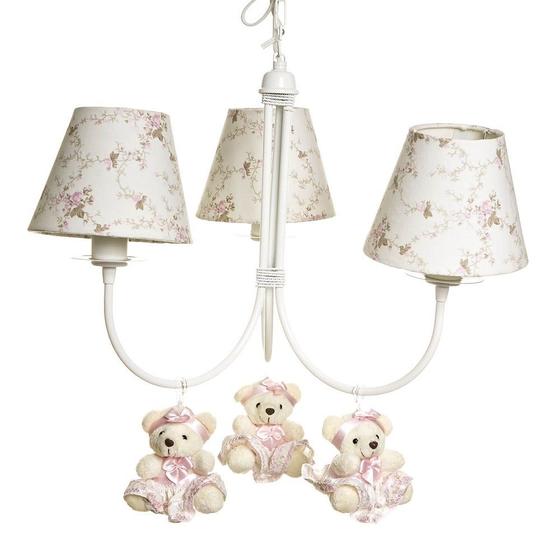 Imagem de Lustre 3L Ariel Com 3 Ursinhas De Tiara Quarto Bebê Infantil