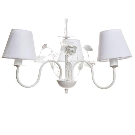 Lustre 3L Floral Branco Quarto Bebê Infantil Menina Menino Menor preço em Lustre 3L Floral Branco Quarto Bebê Infantil Menina Menino