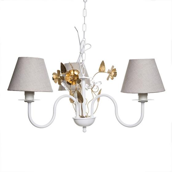 Lustre 3L Floral Dourado Quarto Bebê Infantil Menina Menino Menor preço em Lustre 3L Floral Dourado Quarto Bebê Infantil Menina Menino