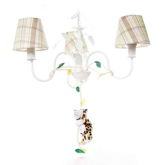 Lustre 3L Floresta Onça Quarto Bebê Infantil Menina Menino Menor preço em Lustre 3L Floresta Onça Quarto Bebê Infantil Menina Menino
