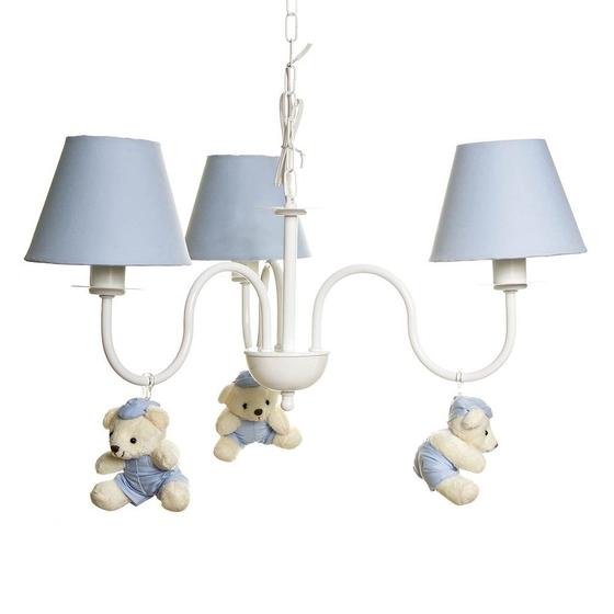 Imagem de Lustre 3L Simples Com 3 Ursinhos De Boné Bebê Infantil