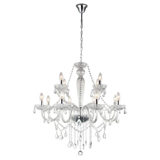 Imagem de Lustre anjou cromado e transp (d)82cm (a)79cm  12xe14 480w