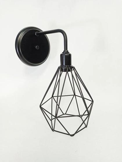 Imagem de Lustre Arandela Aramado Diamante Preto 24x28 Cm