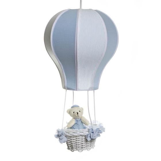 Imagem de Lustre Balão Cintura Urso Azul Quarto Bebê Infantil Menino