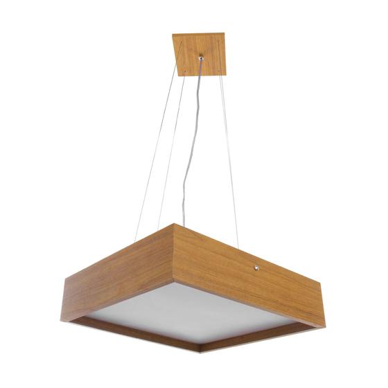 Imagem de Lustre Bonadri Wood Quadrado 25Cm Pendente Madeira Freijó