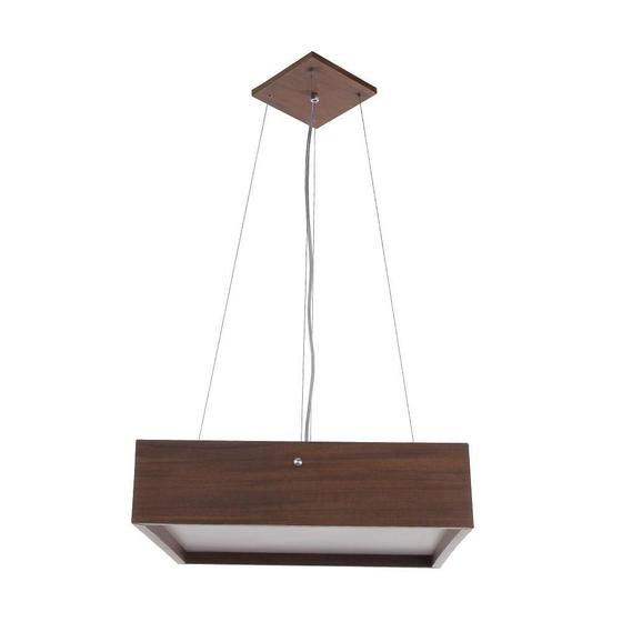 Imagem de Lustre Bonadri Wood Quadrado 25Cm Pendente Madeira Imbuia