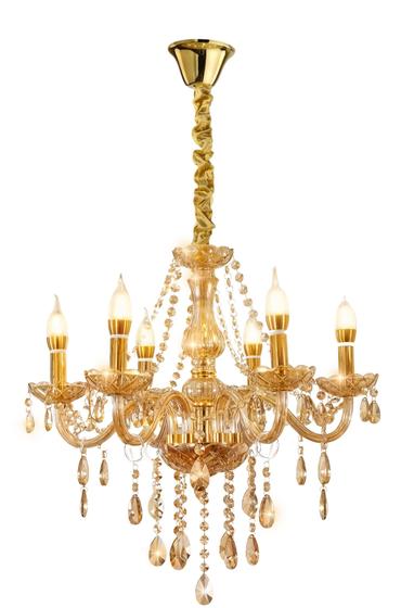 Imagem de Lustre Candelabro Champanhe Gold de Cristal Legítimo K9 - 6 Braços