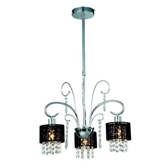 Imagem de Lustre Candelabro de Cristal Sirius 03 Lâmpadas Preto