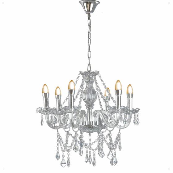 Imagem de Lustre Clássico Cristal Sala Candelabro France Nice 6 Braços