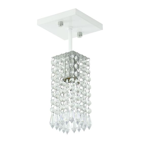 Imagem de Lustre Clearcrillic Cristal Acrílico Quadrado Branco