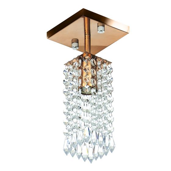 Imagem de Lustre Clearcrillic Cristal Acrílico Quadrado Cobre