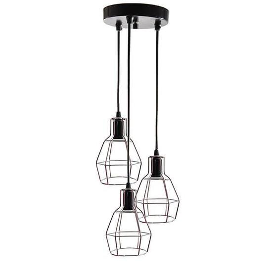 Imagem de Lustre com 3 pendentes aramados nu - cromado