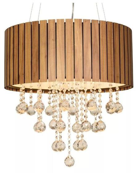 Imagem de Lustre com cristais Ripado Amêndola