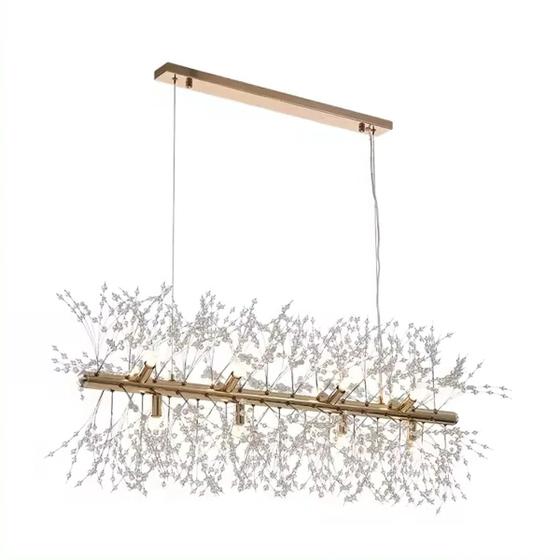 Imagem de Lustre Cristal Elegance Dourado 92cm