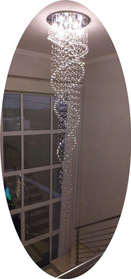 Imagem de Lustre Cristal Espiral Duplo Pé Direito Alto 2.50M 