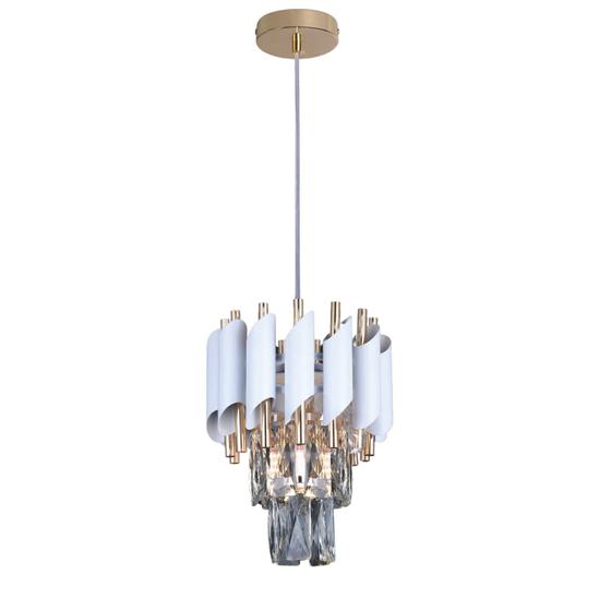 Imagem de Lustre Cristal Metal  Branco e Dourado 1E14