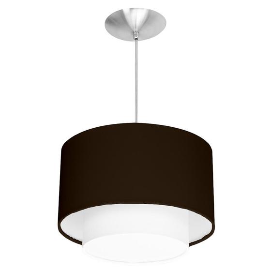 Imagem de Lustre Cupula Pendente Dome Duplo Tabaco Com Branco