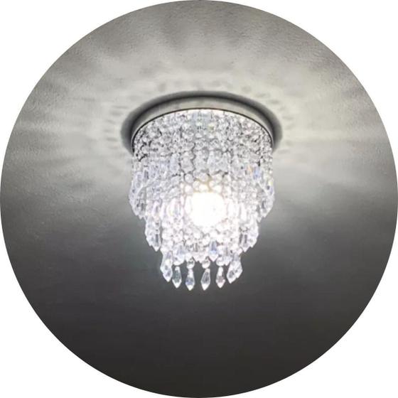 Imagem de Lustre De Cristal Acrílico 30X30 Para Sala E Quarto Com Led