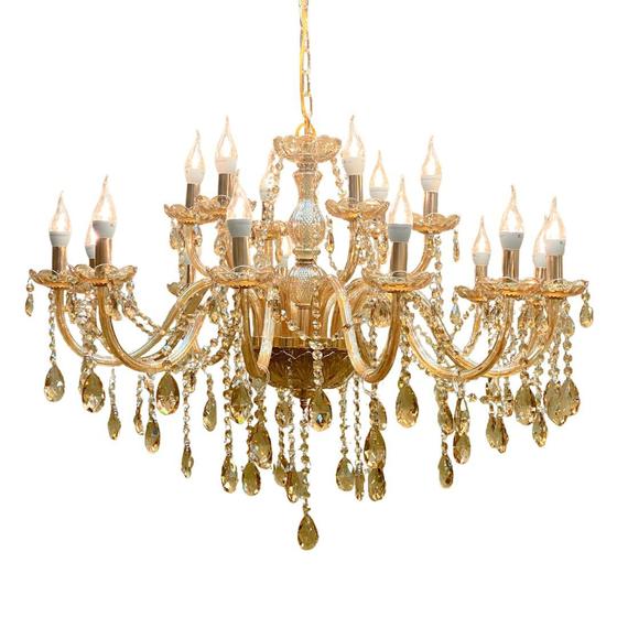 Imagem de Lustre de Cristal Candelabro18 Braços Âmbar E14