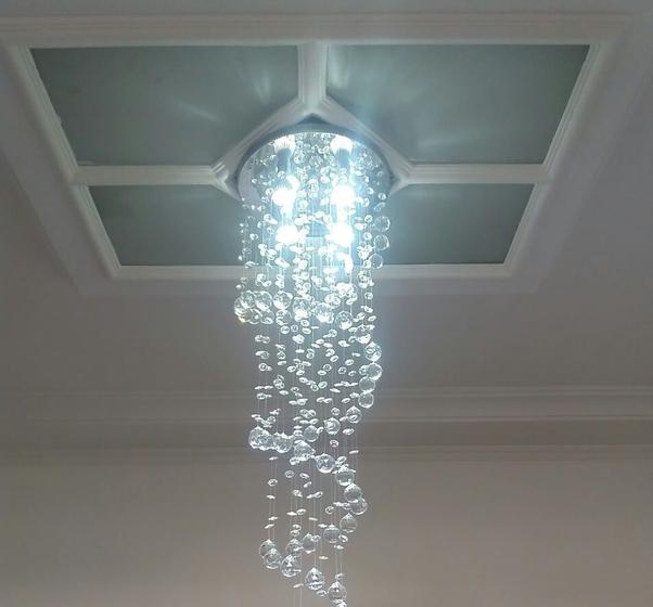 Imagem de Lustre De Cristal Espiral, Para Escritório e Recepção, Com 1 Metro de Altura