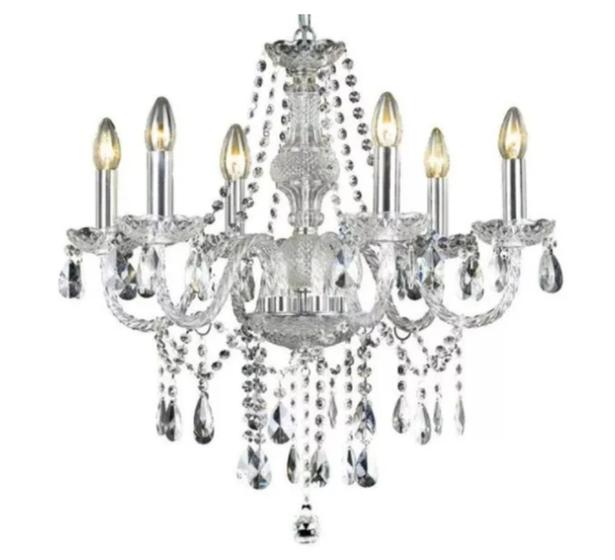 Imagem de Lustre de cristal legítimo 6 braços - candelabro