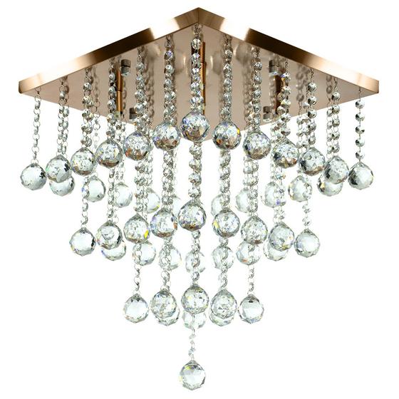 Imagem de Lustre De Cristal Legitimo Classic Square Long 40 Cobre