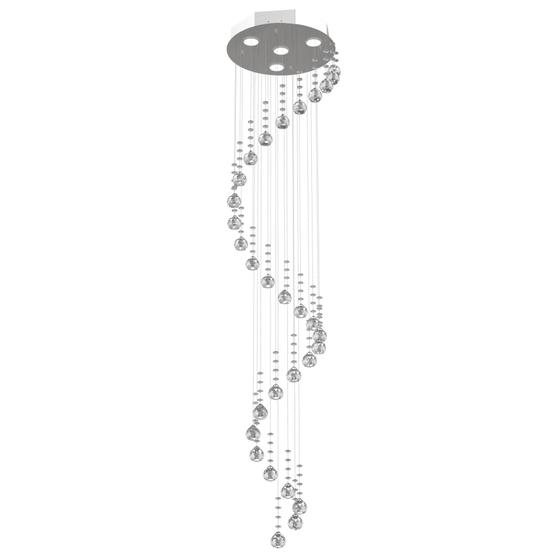 Imagem de Lustre de Cristal Legitimo Espiral 33cm Pé Direito Duplo Vão de Escada Sala Alta Mesa E33