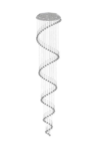 Imagem de Lustre de Cristal Legitimo Espiral 60cm Pé Direito Duplo Vão de Escada Sala Alta E60