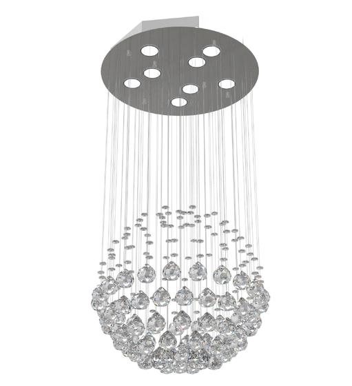 Imagem de Lustre de Cristal Legitimo Globo 40cm Sala de Estar Mesa Jantar Quarto Living  G140