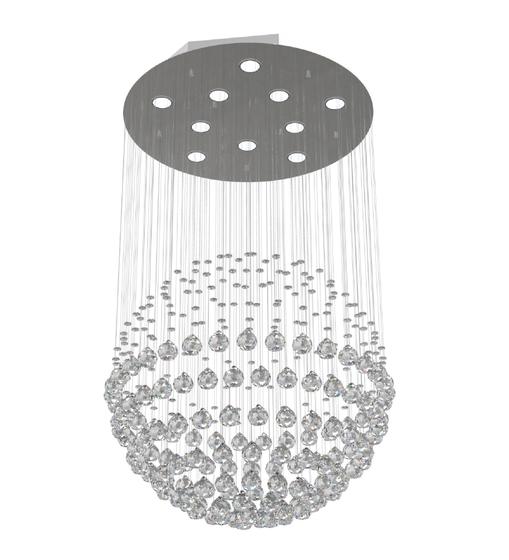 Imagem de Lustre de Cristal Legitimo Globo 60cm Sala de Estar Mesa Jantar Quarto Living G160 Com Lampadas Led